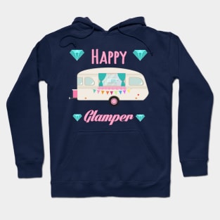 Happy Glamper - Pink Glam Camper Trailer RV Camping Hoodie